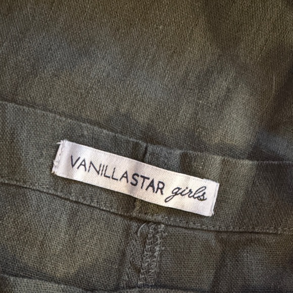 Vanilla Star Olive Green Linen Blend Jumpsuit - Picture 3 of 5